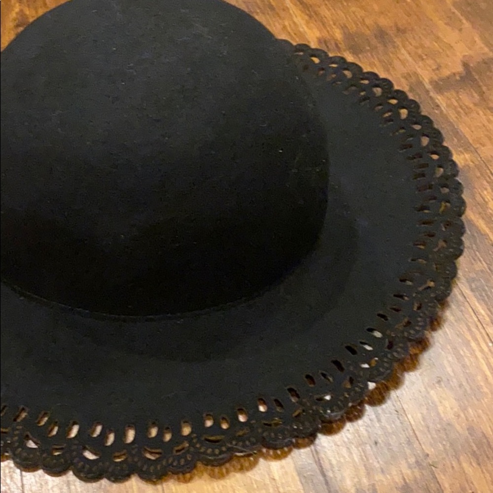 Anthropologie Black Felt Sun Hat